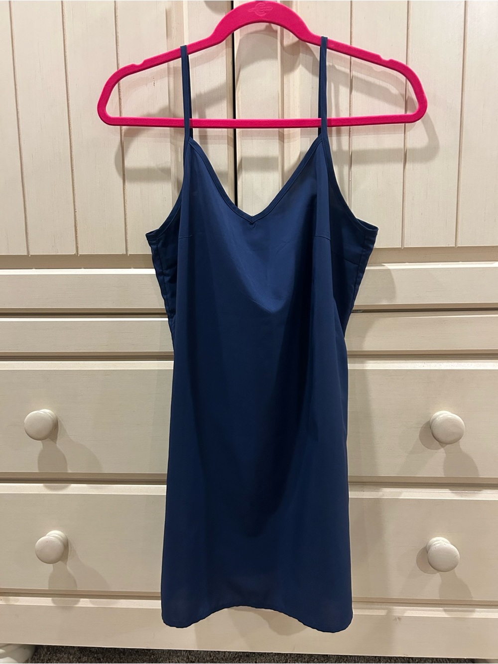 Rochelle Behrens Navy Slip Dress/too Spaghetti Strap Mini